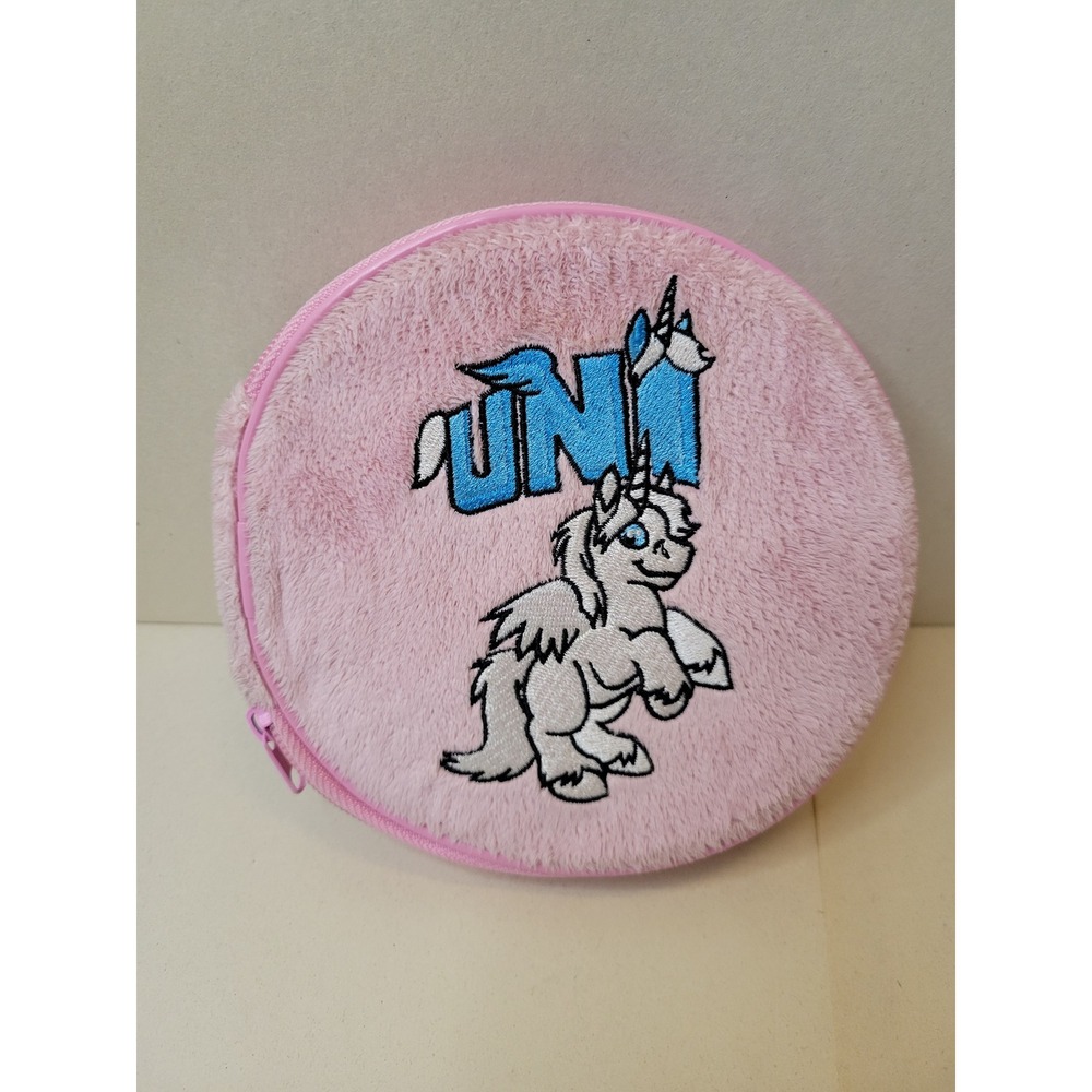 Vintage Neopets White Uni Pink Plush CD Case Pouch Y2K 2004 Accessory